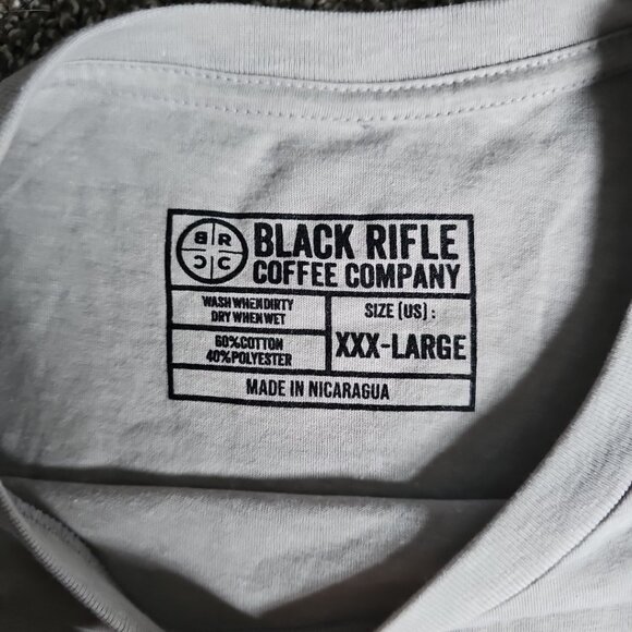 NWOT Black Rifle Coffee Co. Gray 3XL Short Sleeve Arrowhead Chest Logo Print - Picture 5 of 6